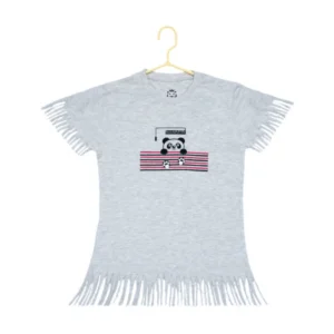 Generic Girl's Casual Short Sleeve Printed Cotton T Shirt (Grey)