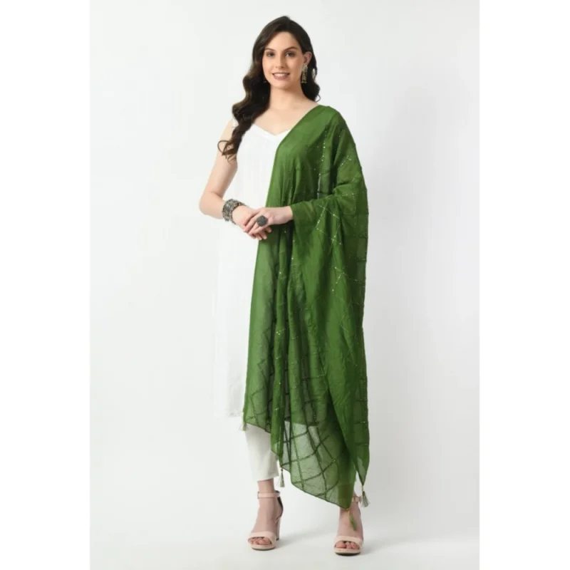 53767414607_9af73886c1_o_d-1000x1000-1.webp Generic Women's Chanderi Self Design Dupatta (Mehandi, Length: Free Size)