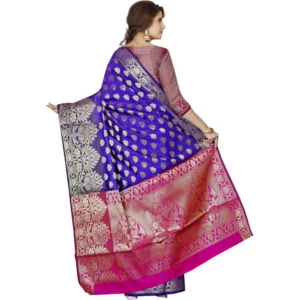 53925195257_c5d8254262_o_d-1000x1000-1.webp Generic Women's Jacquard Woven Saree With Unstitched Blouse 5.5Mtr (Blue)