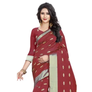 53925197127_75045a5e1d_o_d-1000x1000-1.webp Generic Women's Silk Blend Woven Saree With Unstitched Blouse 5.5Mtr (Red)