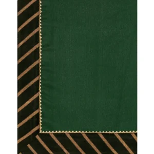 Generic Women's Chiffon Self Design Saree With Unstitched Blouse 5.5Mtr (Green)