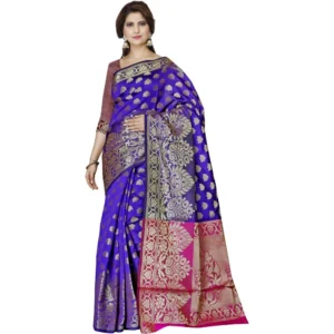53926091161_e0532bf3a0_o_d-1000x1000-1.webp Generic Women's Jacquard Woven Saree With Unstitched Blouse 5.5Mtr (Blue)