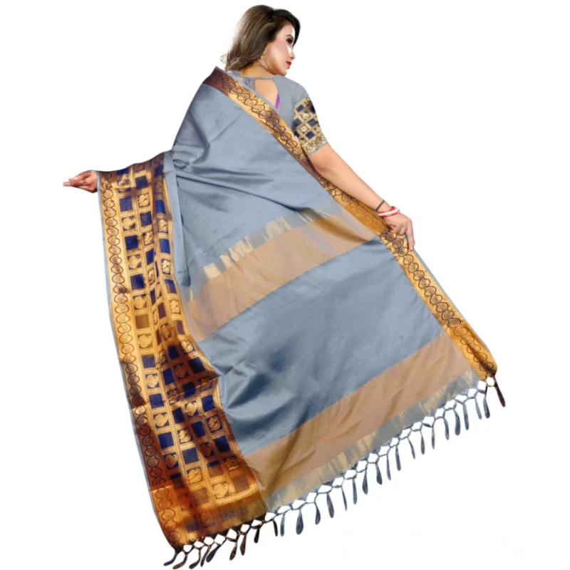 53926093361_524a232d11_o_d-1000x1000-1.webp Generic Women's Jacquard Woven Saree With Unstitched Blouse 5.5Mtr (Light Blue)