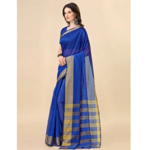 53926101056_d6032398e9_o_d-1000x1000-1.webp Generic Women's Cotton Silk Striped Saree With Unstitched Blouse 5.5Mtr (Multicolor)
