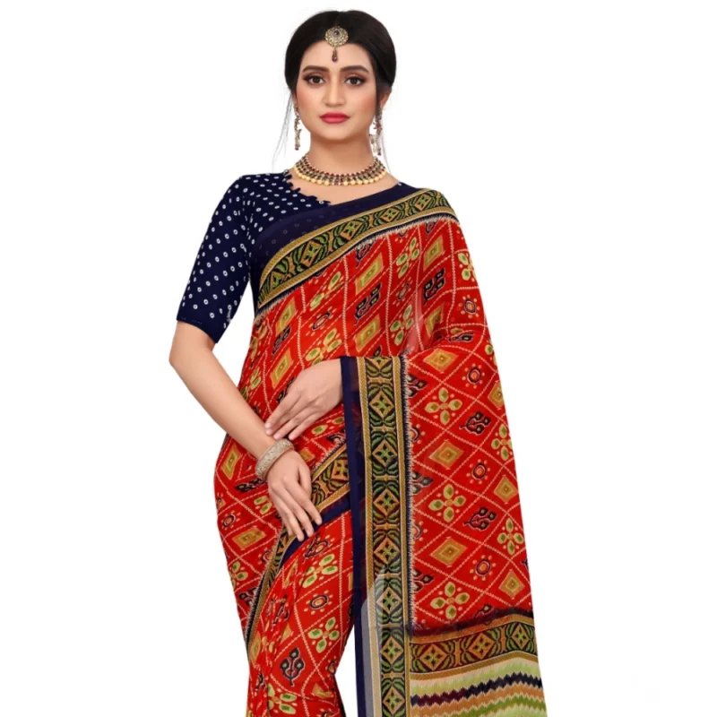 53926107996_6ea5935a57_o_d-1000x1000-1.webp Generic Women's Georgette Floral Print Saree With Unstitched Blouse 5.5Mtr (Multicolor)