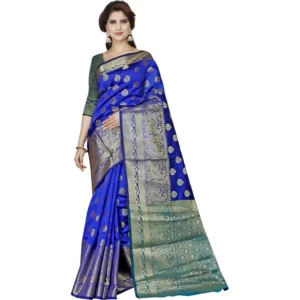 53926341258_c14e89fe1a_o_d-1000x1000-1.webp Generic Women's Jacquard Woven Saree With Unstitched Blouse 5.5Mtr (Multicolor)