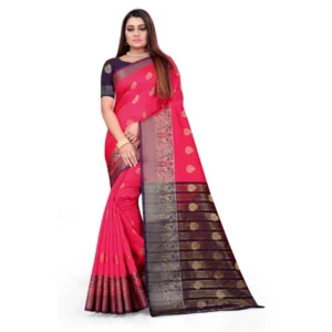 53926344868_e0ccf62e27_o_d-1000x1000-1.webp Generic Women's Silk Blend Woven Saree With Unstitched Blouse 5.5Mtr (Multicolor)