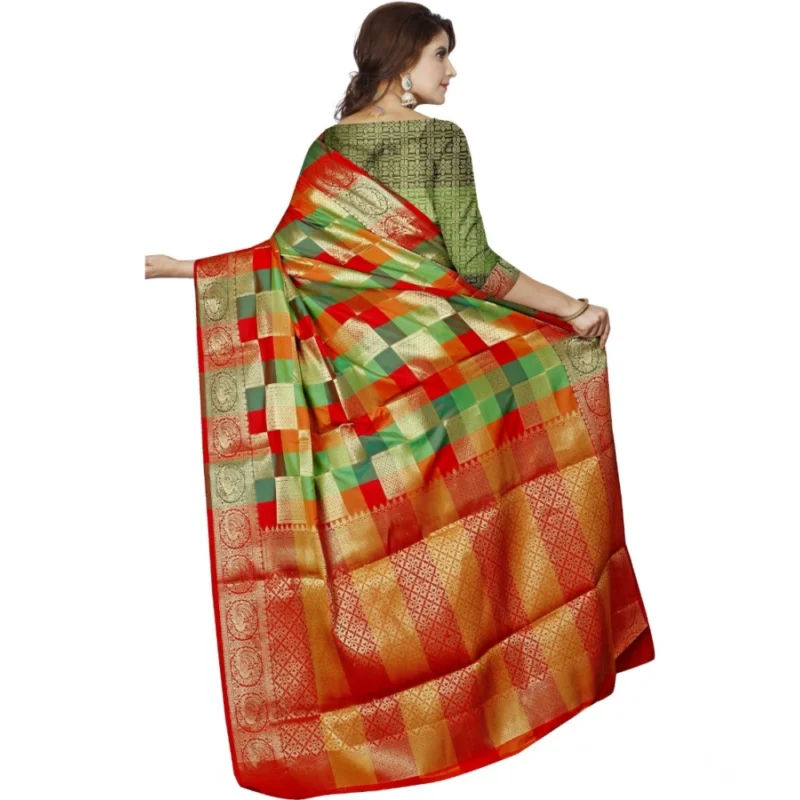53926348593_1e03e0f46f_o_d-1000x1000-1.webp Generic Women's Jacquard Woven Saree With Unstitched Blouse 5.5Mtr (Red)