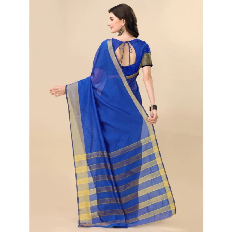 53926348733_692fe2a4cf_o_d-1000x1000-1.webp Generic Women's Cotton Silk Striped Saree With Unstitched Blouse 5.5Mtr (Multicolor)