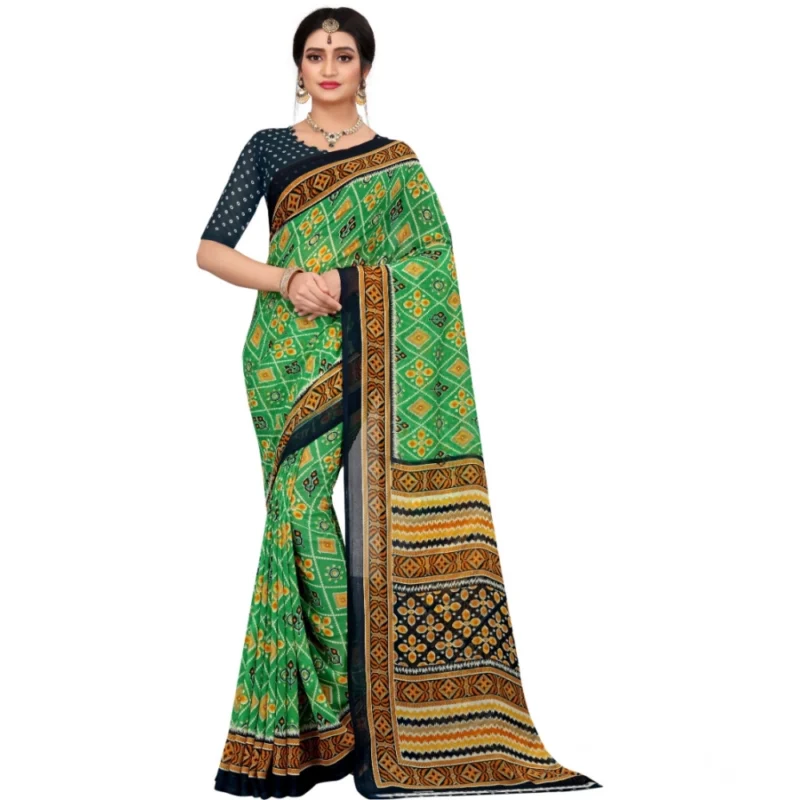 53926356028_6f7e1d0e8e_o_d-1000x1000-1.webp Generic Women's Georgette Floral Print Saree With Unstitched Blouse 5.5Mtr (Light Green)