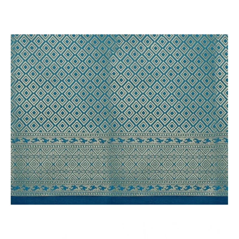 53926446889_32c21c93cd_o_d-1000x1000-1.webp Generic Women's Jacquard Woven Saree With Unstitched Blouse 5.5Mtr (Blue)