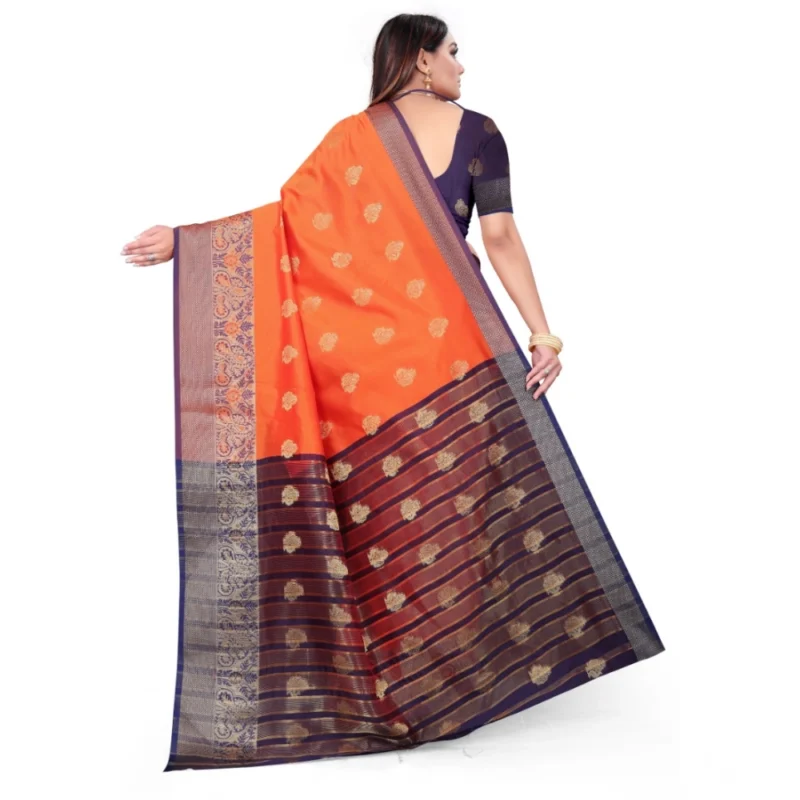53926450669_d3580dce11_o_d-1000x1000-1.webp Generic Women's Silk Blend Woven Saree With Unstitched Blouse 5.5Mtr (Orange)