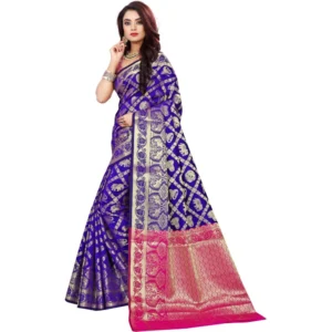 53926452704_dabd180be5_o_d-1000x1000-1.webp Generic Women's Jacquard Woven Saree With Unstitched Blouse 5.5Mtr (Blue)