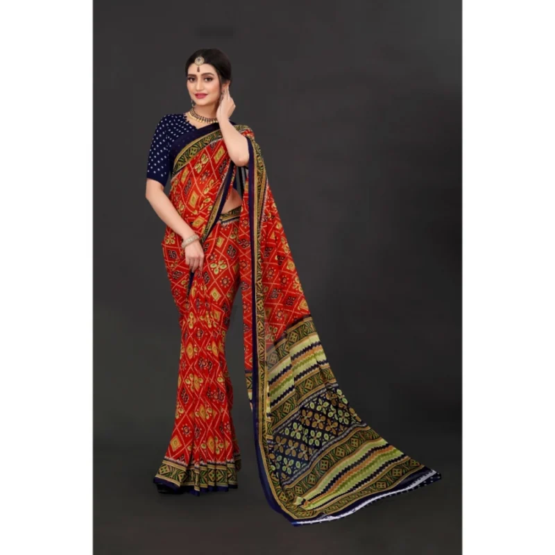 53926461939_ce7af08e74_o_d-1000x1000-1.webp Generic Women's Georgette Floral Print Saree With Unstitched Blouse 5.5Mtr (Multicolor)