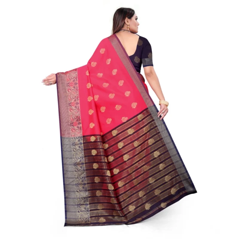 53926548860_d59602b864_o_d-1000x1000-1.webp Generic Women's Silk Blend Woven Saree With Unstitched Blouse 5.5Mtr (Multicolor)