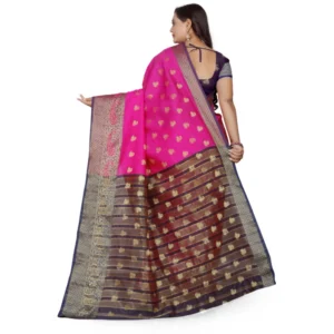 53926548880_159eff8aab_o_d-1000x1000-1.webp Generic Women's Jacquard Woven Saree With Unstitched Blouse 5.5Mtr (Pink)