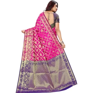 53926550785_54ecb7d323_o_d-1000x1000-1.webp Generic Women's Jacquard Woven Saree With Unstitched Blouse 5.5Mtr (Pink)