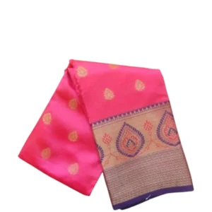 53937487801_97353a97e4_o_d-1000x1000-1.webp Generic Women's Silk Blend Woven Saree With Unstitched Blouse 5.5Mtr (Pink)