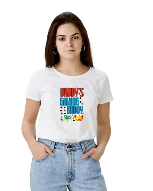 Generic Women's Polyester Solid Printed Round Neck Half Sleeve T-shirt (White)