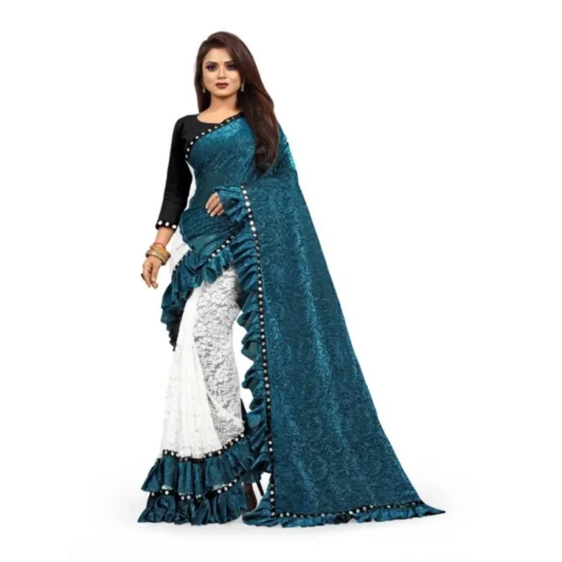 54019153892_923010a739_o_d-1000x1000-1.webp Generic Women's Silk With Mirror Lace Solid Saree With Unstitched Blouse (Rama, 5-5 Mtrs)