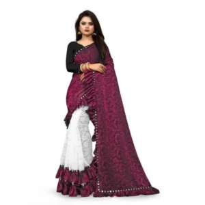 54020287168_1bcd12c13b_o_d-1000x1000-1.webp Generic Women's Silk With Mirror Lace Solid Saree With Unstitched Blouse (Pink, 5-5 Mtrs)
