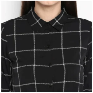 54034023667_bf94f8ff42_o_d-1000x1000-1.webp Generic Women's Polyester Checkered Roll Up Sleeve Above Knee Dress (Black - White)