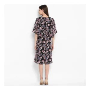 54034023707_edd94b8369_o_d-1000x1000-1.webp Generic Women's Polyester Floral Short Sleeve Knee-Length Dress (Black - Multicolor)