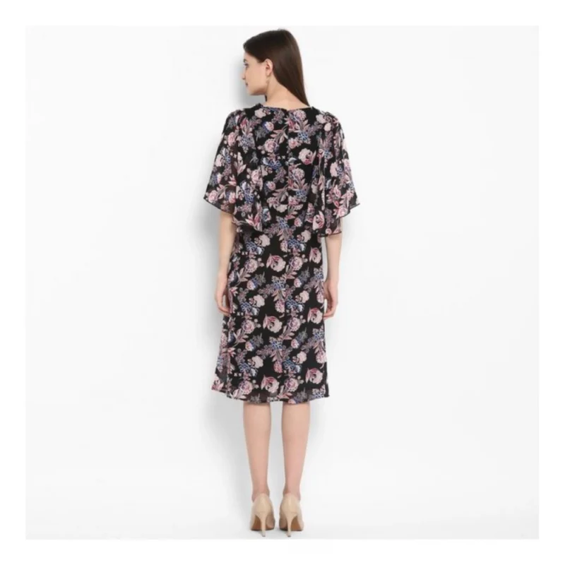 54034023707_edd94b8369_o_d-1000x1000-1.webp Generic Women's Polyester Floral Short Sleeve Knee-Length Dress (Black - Multicolor)