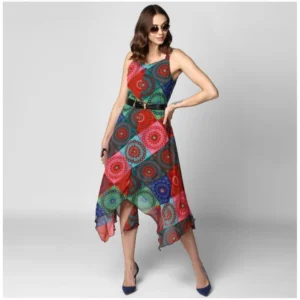 54034027432_bb865954a4_o_d-1000x1000-1.webp Generic Women's Polyester Asymmetrical Shoulder Straps Knee-Length Dress (Multicolor)