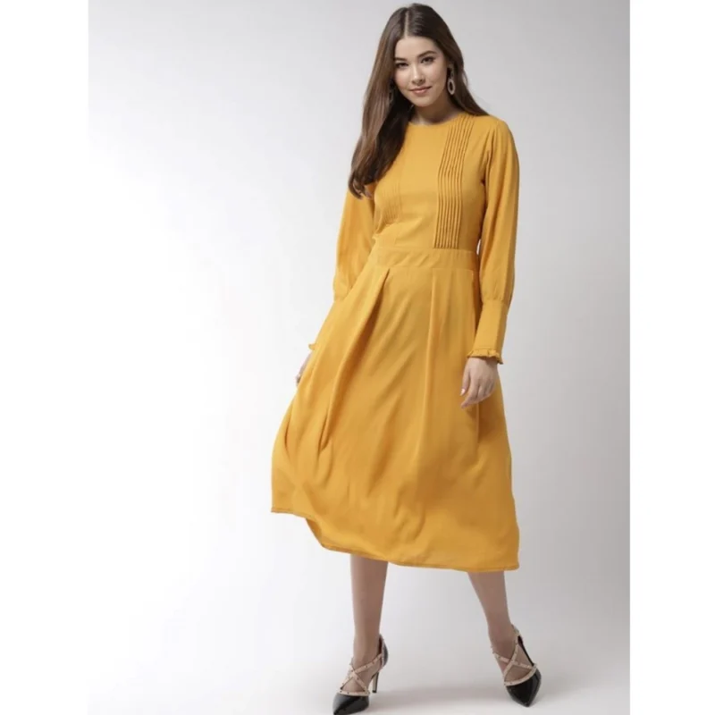 54034027802_b72b29eac4_o_d-1000x1000-1.webp Generic Women's Polyester Pintuck Long Sleeves Below Knee Dress (Yellow)