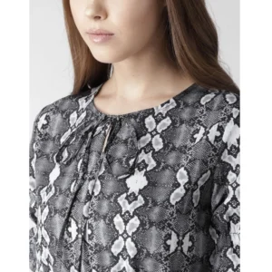 54034027867_9626b68d65_o_d-1000x1000-1.webp Generic Women's Polyester Animal Print Short Sleeve Knee-Length Dress (Black - White)