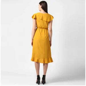 54034032602_fbfd976b4f_o_d-1000x1000-1.webp Generic Women's Polyester Ruffled Cap Sleeve Knee-Length Dress (Yellow)