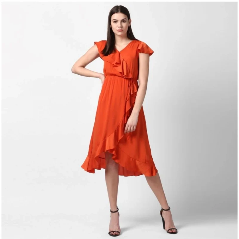 54034033587_46b4e3ed3c_o_d-1000x1000-1.webp Generic Women's Polyester Ruffled Cap Sleeve Knee-Length Dress (Orange)