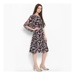 54034888036_dd523e2dfb_o_d-1000x1000-1.webp Generic Women's Polyester Floral Short Sleeve Knee-Length Dress (Black - Multicolor)