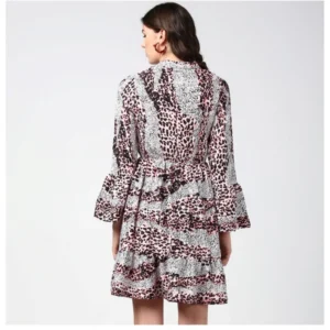 54034891891_77ceb298e4_o_d-1000x1000-1.webp Generic Women's Polyester Animal Print Bell Sleeve Above Knee Dress (Pink - Black)