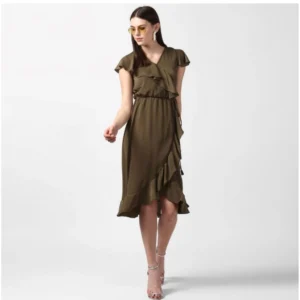 54034897376_844974d1e1_o_d-1000x1000-1.webp Generic Women's Polyester Ruffled Cap Sleeve Knee-Length Dress (Olive)