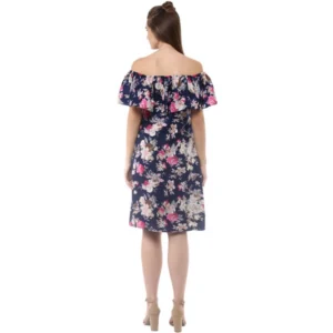 54035140298_399e7e9d5b_o_d-1000x1000-1.webp Generic Women's Polyester Crepe Floral Half Sleeve Above Knee Dress (Navy Blue)
