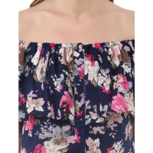 54035140848_b05c26625e_o_d-1000x1000-1.webp Generic Women's Polyester Crepe Floral Half Sleeve Above Knee Dress (Navy Blue)