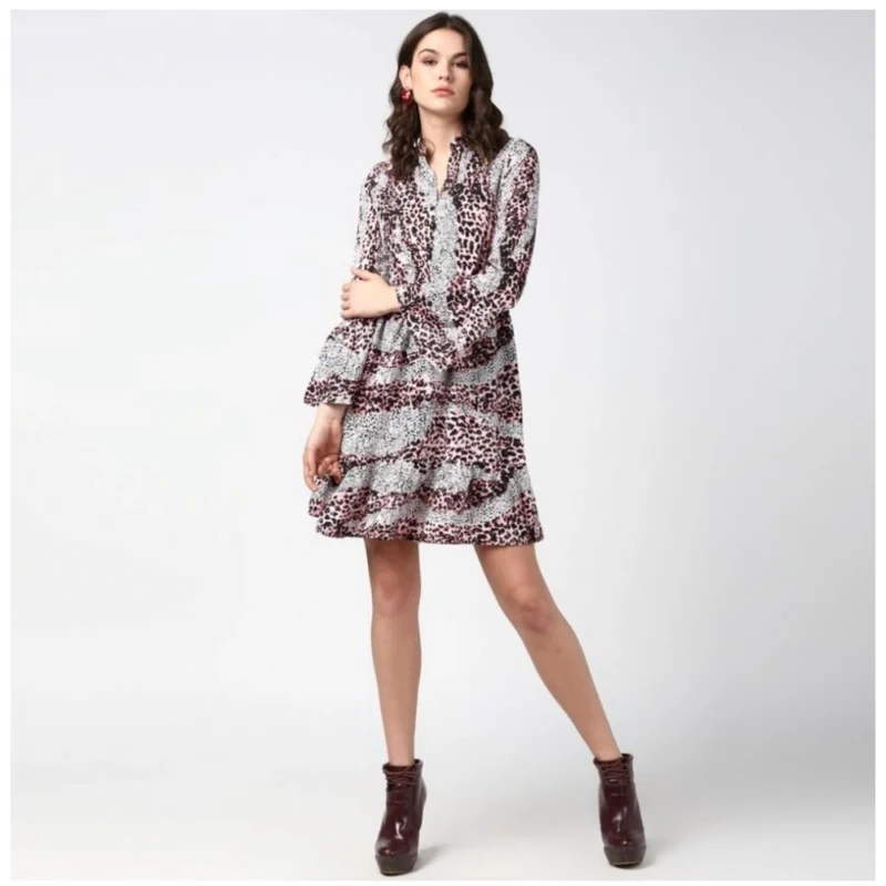 54035142943_0019b59a93_o_d-1000x1000-1.webp Generic Women's Polyester Animal Print Bell Sleeve Above Knee Dress (Pink - Black)
