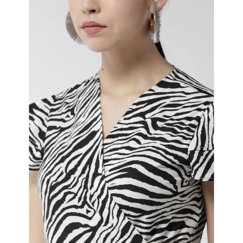 54035143838_3e5ed3cb99_o_d-1000x1000-1.webp Generic Women's Polyester Animal Print Short Sleeve Knee-Length Dress (Black - White)