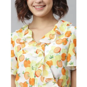 54035228889_f886293464_o_d-1000x1000-1.webp Generic Women's Polyester Printed Flutter Above Knee Dress (Yellow - Orange)
