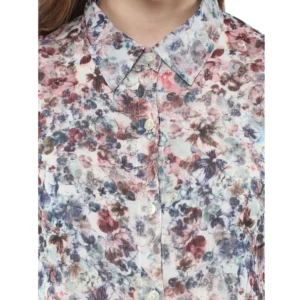 Generic Women's Polyester Chiffon Printed Sleeveless Dress (Multicolor)