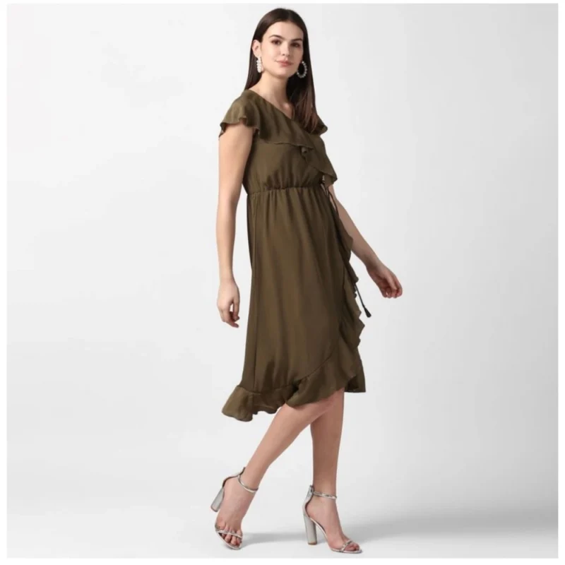 54035352515_d6a325e527_o_d-1000x1000-1.webp Generic Women's Polyester Ruffled Cap Sleeve Knee-Length Dress (Olive)