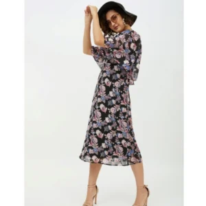 54039185706_c2efdfa47e_o_d-1000x1000-1.webp Generic Women's Polyester Chain Print Cap Sleeve Calf-length Dress (Multicolor)