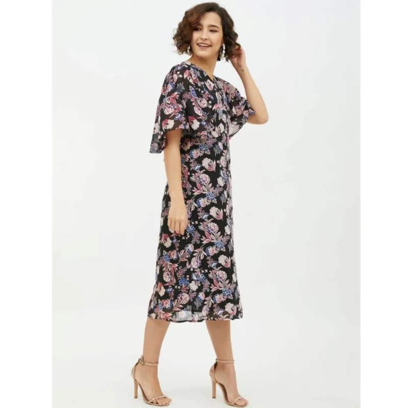 54039185711_61129272bd_o_d-1000x1000-1.webp Generic Women's Polyester Chain Print Cap Sleeve Calf-length Dress (Multicolor)