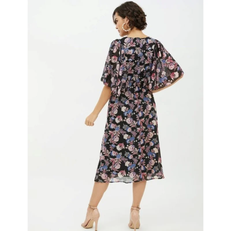 54039185761_aea488ca22_o_d-1000x1000-1.webp Generic Women's Polyester Chain Print Cap Sleeve Calf-length Dress (Multicolor)