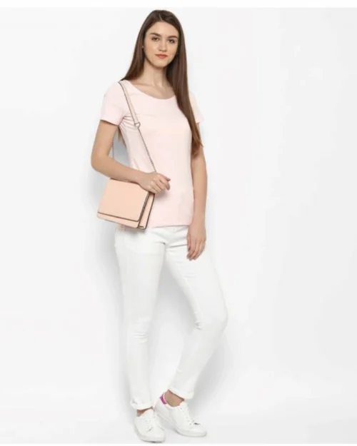 Generic Women's Denim Solid Buttoned Jeans (White)