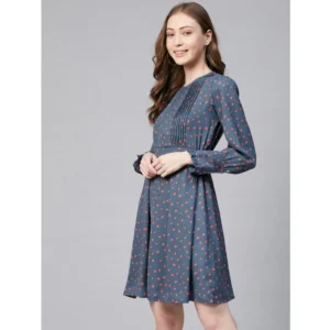 54039514624_a5776142ba_o_d-1000x1000-1.webp Generic Women's Polyester Polka Long Sleeves Above Knee Dress (Grey - Coral)