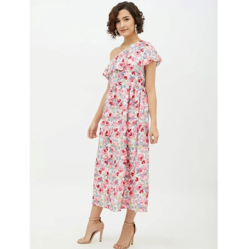 54039635370_6c78afc605_o_d-1000x1000-1.webp Generic Women's Polyester Floral One Shoulder Calf-length Dress (Multicolor)