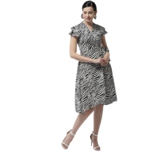 54041959765_eabd0135da_o_d-1000x1000-1.webp Generic Women's Polyester Animal Print Short Sleeve Knee-Length Dress (Black - White)